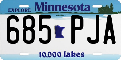 MN license plate 685PJA