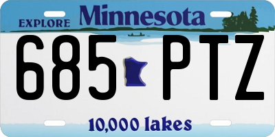 MN license plate 685PTZ