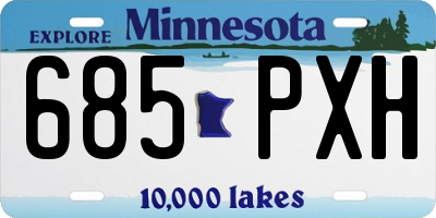 MN license plate 685PXH