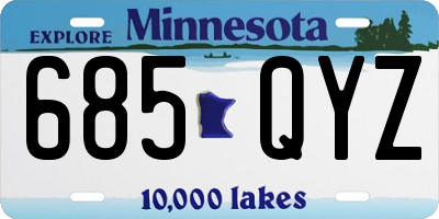 MN license plate 685QYZ