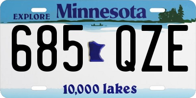 MN license plate 685QZE
