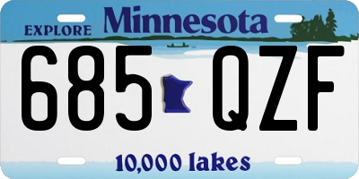 MN license plate 685QZF