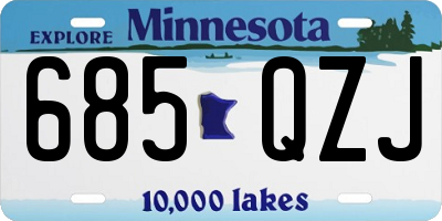MN license plate 685QZJ