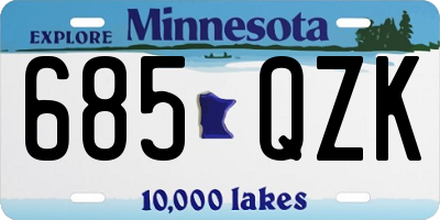 MN license plate 685QZK