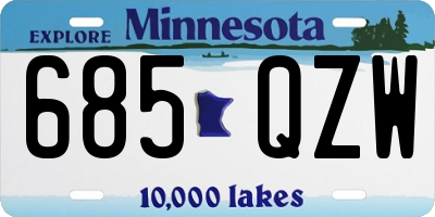 MN license plate 685QZW
