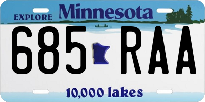 MN license plate 685RAA