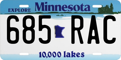 MN license plate 685RAC