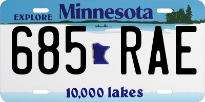 MN license plate 685RAE