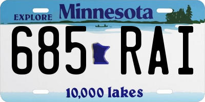 MN license plate 685RAI