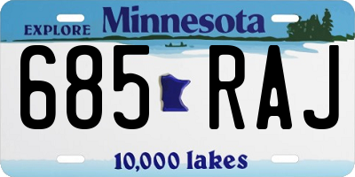 MN license plate 685RAJ