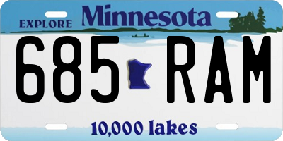 MN license plate 685RAM