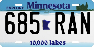 MN license plate 685RAN