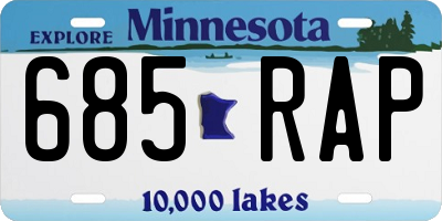 MN license plate 685RAP
