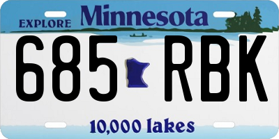 MN license plate 685RBK