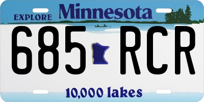 MN license plate 685RCR