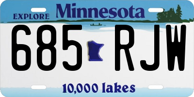 MN license plate 685RJW
