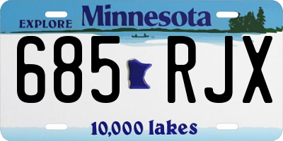 MN license plate 685RJX