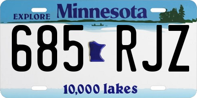 MN license plate 685RJZ