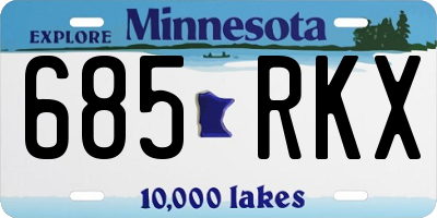 MN license plate 685RKX