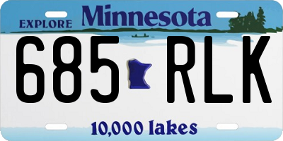 MN license plate 685RLK