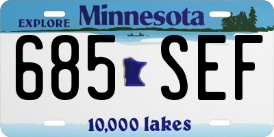 MN license plate 685SEF