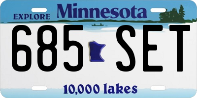 MN license plate 685SET