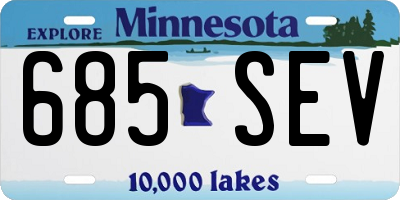MN license plate 685SEV