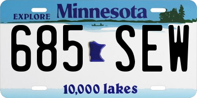 MN license plate 685SEW