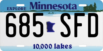 MN license plate 685SFD