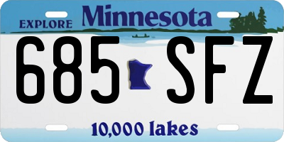 MN license plate 685SFZ