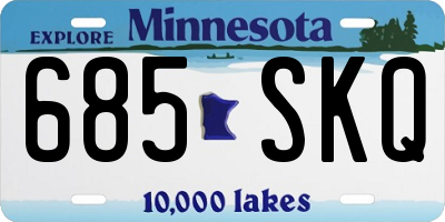 MN license plate 685SKQ