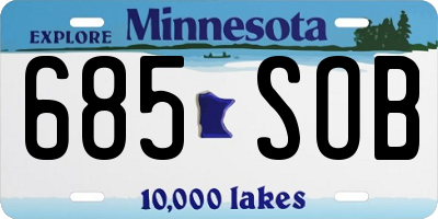 MN license plate 685SOB