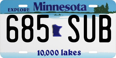 MN license plate 685SUB
