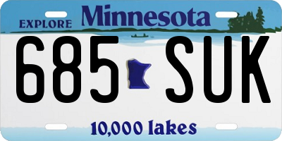 MN license plate 685SUK