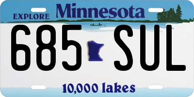 MN license plate 685SUL