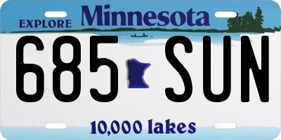 MN license plate 685SUN