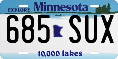 MN license plate 685SUX