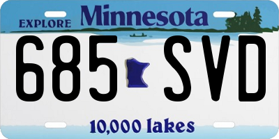 MN license plate 685SVD