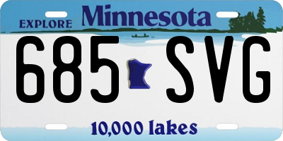 MN license plate 685SVG