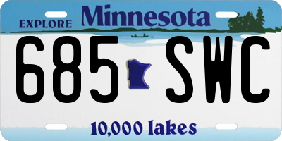 MN license plate 685SWC