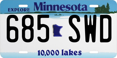 MN license plate 685SWD