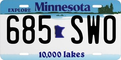 MN license plate 685SWO