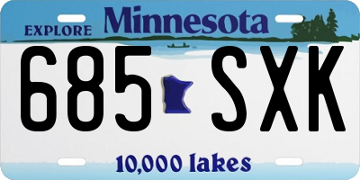 MN license plate 685SXK