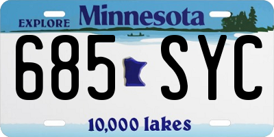 MN license plate 685SYC