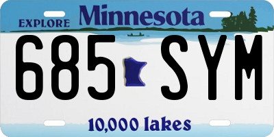MN license plate 685SYM