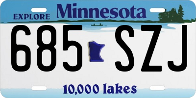MN license plate 685SZJ