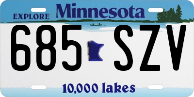 MN license plate 685SZV