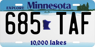 MN license plate 685TAF