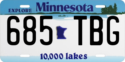 MN license plate 685TBG