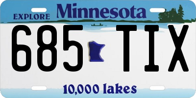 MN license plate 685TIX
